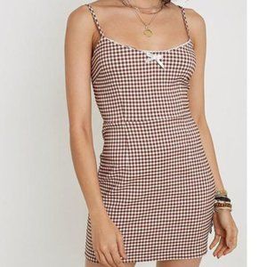 RARE Urban Outfitters Brown Gingham Dress Size XS